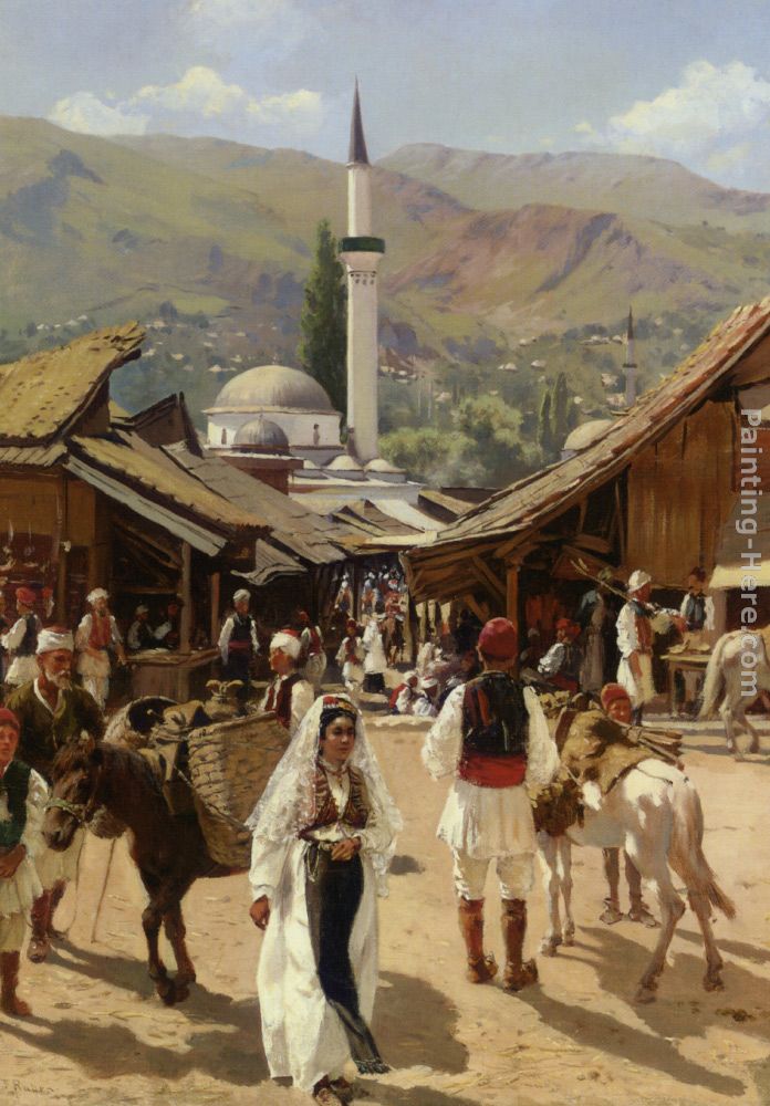 View of Bascarsija Santajevo painting - Franz Leo Ruben View of Bascarsija Santajevo art painting